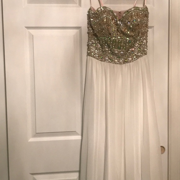PAGEANT FORMAL DRESS strapless Sz8 Junior NWT - Picture 4 of 7
